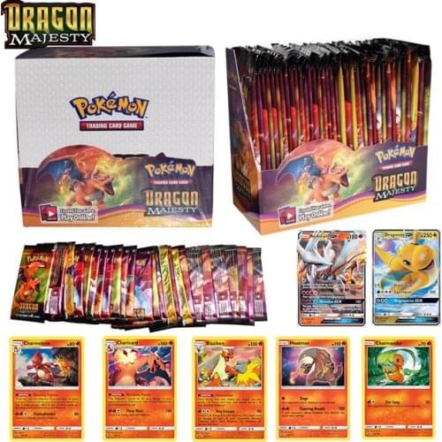24 pcs Pokmon CardsTCG: Dragon Majesty Elite Trainer Box (36 Packs) Game Kids Collection Toys Gift