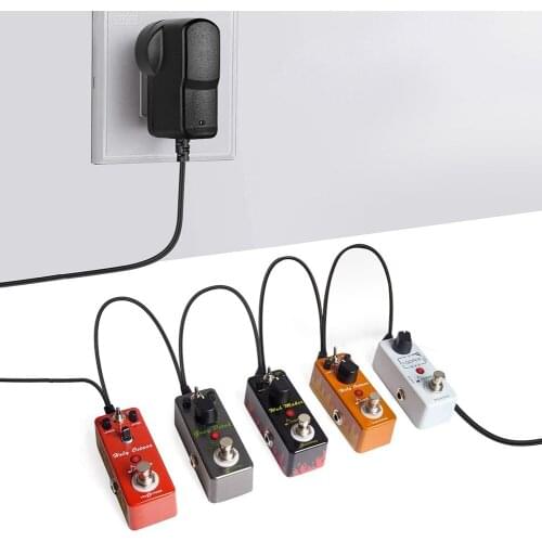 5 Way Electric Guitar Effect Pedal Power Supply Accessory Cables Adapter Daisy Chain Wire 9V 850mA Adapter US EU UK AU Plug Pod