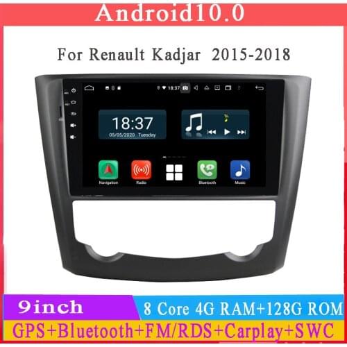 9" android 10 CAR multimedia player for Renault Kadjar 2016 2017 with gps navigaiton wifi audio stereo octa core 4G+64G DSP usb