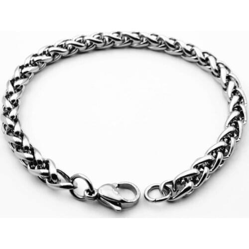 3/4/5/6/7/8mm Stainless Steel Bracelet, Man Boys Curb Rolo Chain Bracelet, Fashion Gift Jewelry