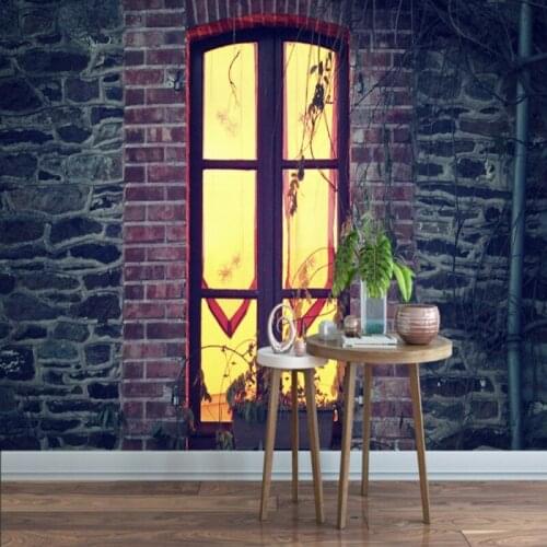Dropship Colomac Stone Wallpaper Marble Window Fairytale Style Photo Wall Mural Brick Wallpaper Bedroom Papel De Parede Tijolo