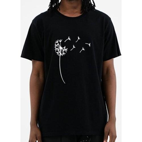 New Dandelion Print T-Shirt Fashion Funny 100% Cotton Clothes Men Short Sleeves T Shirts Causal O-neck Tops Tees