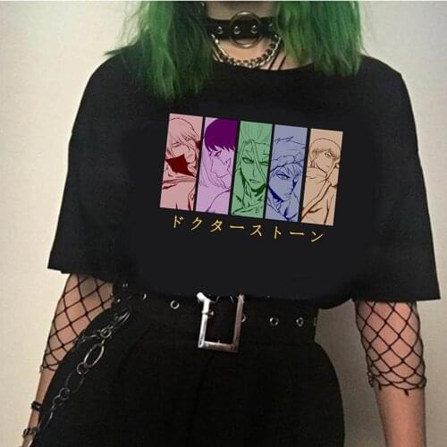 Fashion New Short Anime T-shirt Japan Funny Dr.STONET Shirt Women Men Tshirt Hip Hop Top Tees