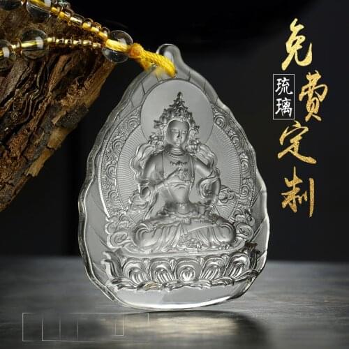 Greco Buddhist pocket travel efficacious bless Mascot Auspicious Namo Amitabha Vajrasattva Buddha Crystal Pendant Amulet