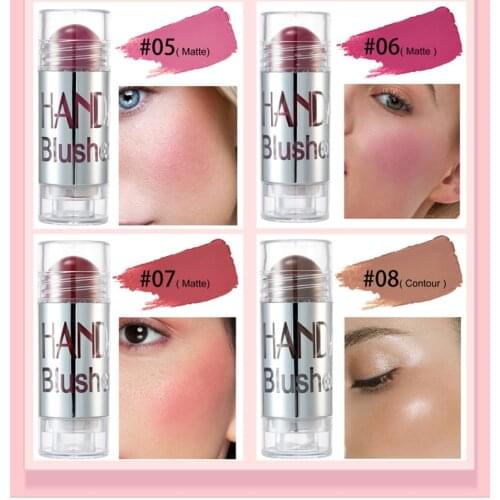 HANDAIYAN Face Makeup Highlighter Bronzer Contour Cream Cheek Blusher Shimmer Brighten Skin Tone Blush Stick Long Lasting TSLM2