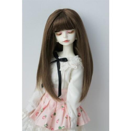 JD371 1/4 1/3 Fashion Doll Wigs MSD SD Soft Synthetic Mohair Doll Wigs Size 7-8inch 8-9inch Long Hair With Full Bang BJD Wig