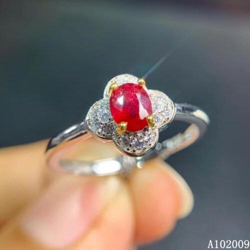 KJJEAXCMY fine jewelry 925 sterling silver inlaid natural ruby new ring fashion girls ring support test