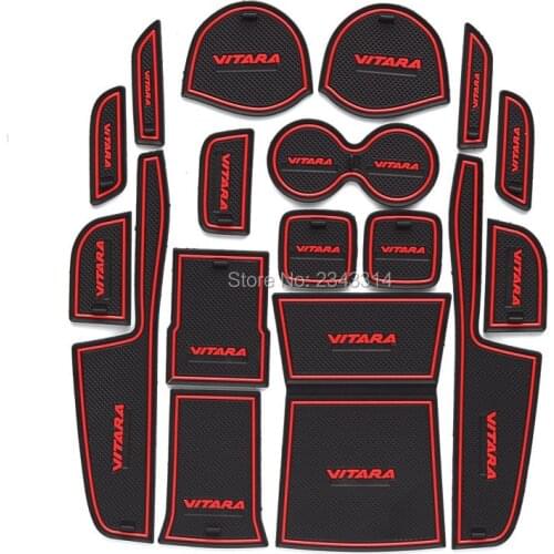 For 2016 2017 Suzuki Vitara Gate Slot Pad Non-slip Cup Mats Anti Slip Door Groove Mat Sticker Interior Car Styling Accessories