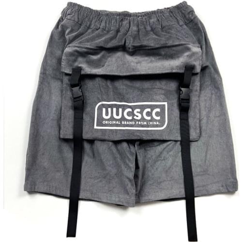 Summer hip-hop country tide dress pants big pocket ins function loose straight straight big yard five-point pants shorts men