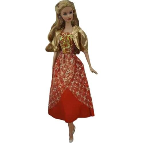 Fashion Gold Coat Red Lace Dress for Barbie Doll Clothes Outfits Set 1/6 BJD Clothes 11.5" Dolls Accessory Kids Cosplay Toy Gift