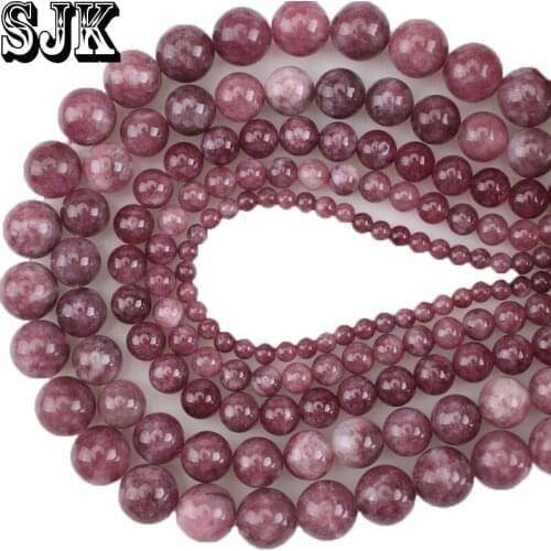 Natural Lepidolite Gem Stone Round Loose Beads 4 6 8 10 12mm For Bracelet Necklace Earrings Jewelry Making Free Shipping S183