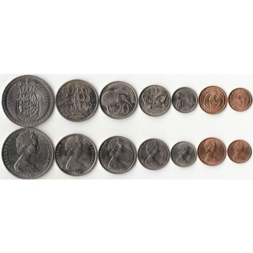 New Zealand 7 Pieces Set Coins Oceania New Original Coin Collectible Edition Real Rare Unc Commemorative 1967-75 Edition