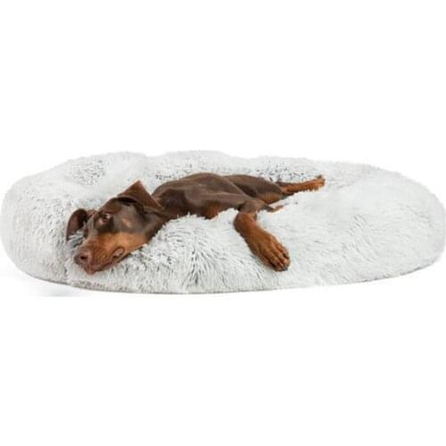New trend luxury soft plush dog bed round kennel cat puppy sofa bed senior comfort house warm pet mattress