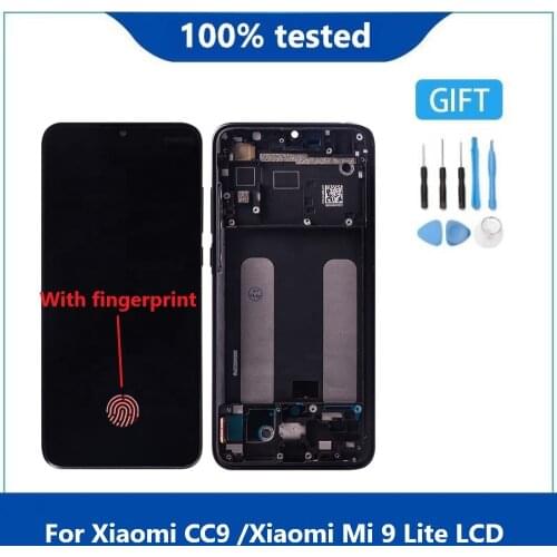 Original OLED Display For Xiaomi Mi 9 Lite LCD Display Touch Screen Digitizer Assembly For Xiaomi Mi CC9 Mi9 Lite With Frame