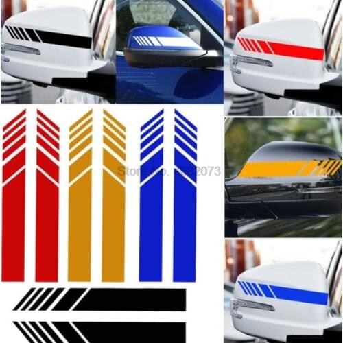 By DHL or Fedex 2000sets Car Stickers Car Styling Auto Stripe Graphic Sticker Car Rearview Mirror Pasters Decals Tags Decoration