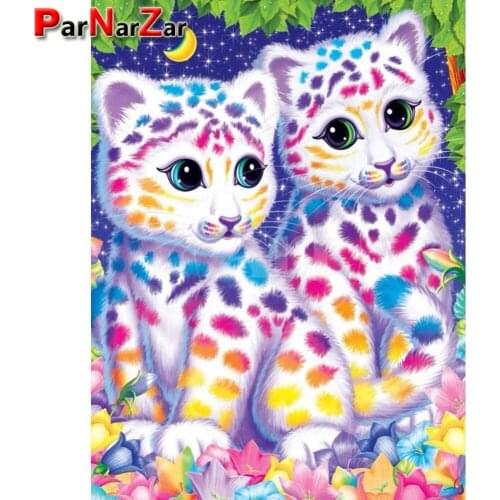 ParNarZar Diamond Painting 3D DIY Full Paste Drill Kits Baby Tiger Cartoon Rhinestone Diamond Cross Stitch Embroidery Kits