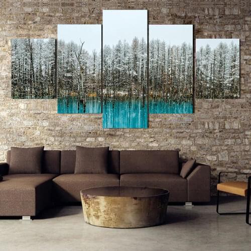 Green plant poster landscape 3D living room bedroom living room decoration living room wall decal canvas oil painting frameless