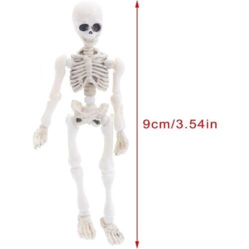 Movable Mr. Bones Skeleton Human Model Skull Full Body Mini Figure Toy Halloween