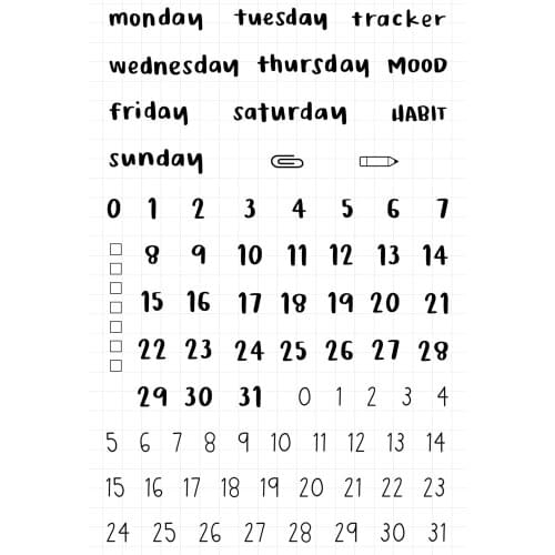 CLEAR STAMP calendar DIY Scrapbook Card album paper craft silicon rubber roller transparent stamps 123