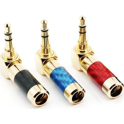 Right Angle 3 Pole 3.5mm Jack Plug Earphone Plug Audio Jack DIY HiFi Headphone 90Degree Adapter Gold Plated Solder For 6mm Cable