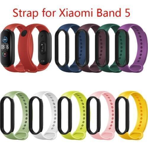 Strap For Xiaomi Mi band 5 6 Sports Wristbands Replacement Soft TPU Bracelet Strap For xiaomi miband 5 6 Amazfit Band 5 Strap