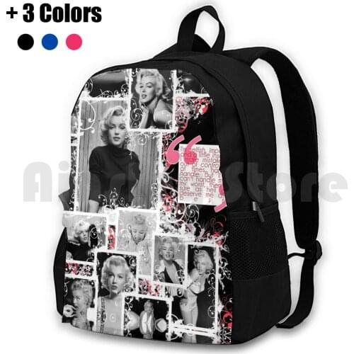 Marilyn Monroe " Deserve Me At My Best " Collage / Quote Outdoor Hiking Backpack Waterproof Camping Travel Marilyn Monroe