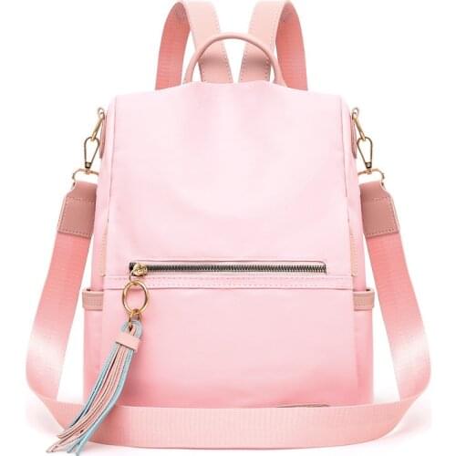 Macaron Color Women Backpack Anti theft Laptop Bagpack Waterpfoor Travel Backpack Nylon School Bags for Teenage Girls Rugzak