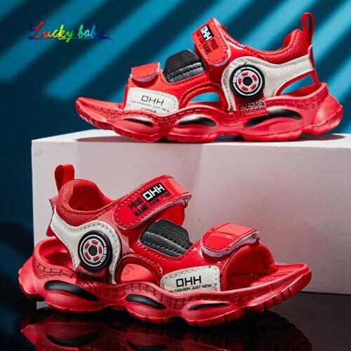 New 2021 Summer Kids Sandals Fashion Sandalias Children Shoes Non-slip Soft Bottom Leather Boys Sandals for Children boy