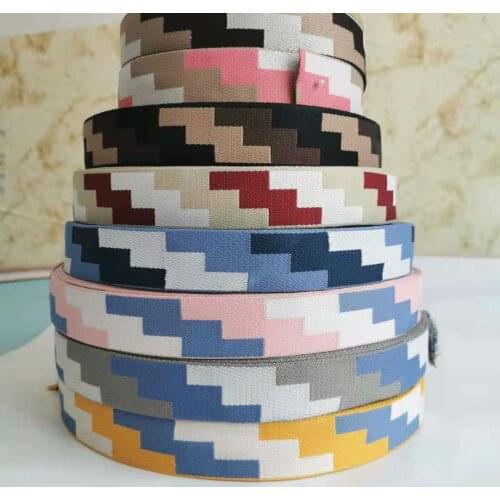 3 Meters Wide 3.8 Cm Jacquard Ribbon Ladder Color Backpack Strap Thicken Bundled School Bag Strap Accessories