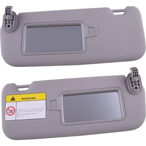 1 Pair Car Grey Front Left & Right Side Sun Visor With Makeup Mirror Fit For Hyundai Elantra AD 2017 2018 2019