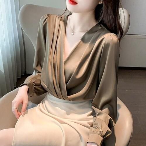 SunnyYeah Womens Satin Shirts