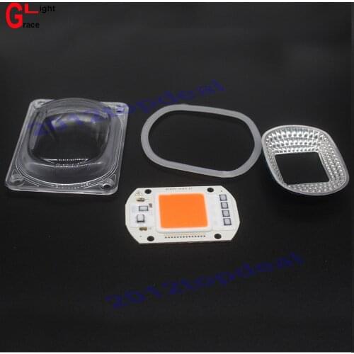 LED COB Grow Chip White Chip Lens Reflector 50W 30W 20W 110V/220V For LED Flood Light DIY Outdoor light