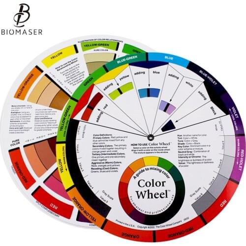 Tattoo Pigment Color Wheel Mix Round Nail polish Gel Palette Wheel Paper Card Eyebrow Lip Nail Art Salon Tool Microblading