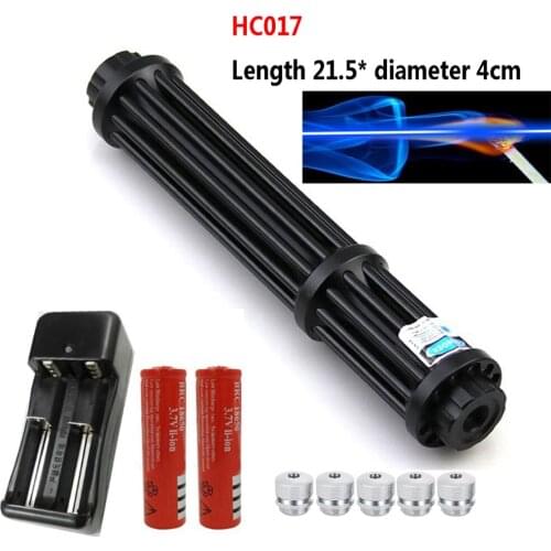 High power lengthened blue laser pointer adjustable laser flashlight 450nm powerful laser sight burning match/cigar/candle