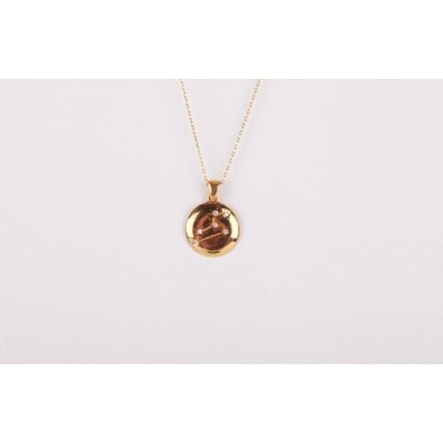 UM US JEWELRY Leo Zodiac Gold Plated 925 Sterling Silver Necklace