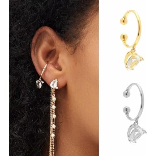 Timeless Wonder Fancy Zirconia Geo Waterdrop Clip Earrings for Women Punk Non Pierced Ins Kpop Gift Rare Emo Date Egirl Mix 2536