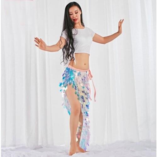 New Bellydance Costume Sets 2pcs Tops+sequined Skirt-Scarf for Women nice Stage Performance Clothing Suits for Dancing
