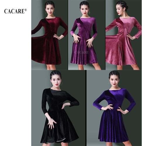 CACARE Latin Salsa Dance Dress for Women Latin Dress Fringe Latin Dance Competition Dresses 5 Choices D0315 Big Ruffled Hem