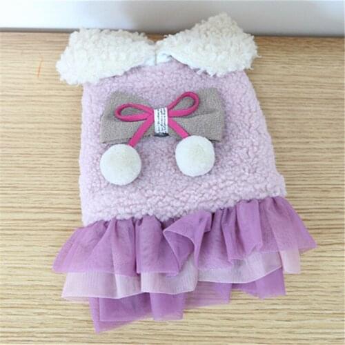 Winter Dog Dress Puppy Small Dog Outfit Princess Skirt Warm Pet Dog Clothes Chihuahua Yorkshire Pomeranian Bichon Clothing