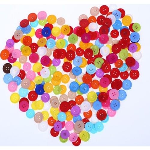 100 Pcs 4 Holes Round Plastic Sewing Buttons Mixed Color Scrapbooking 20mm PH180