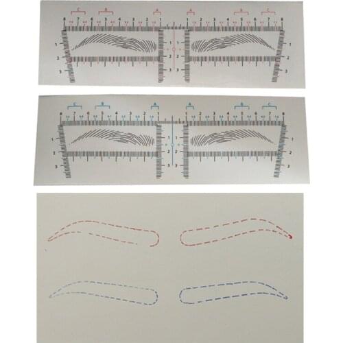 100pcs Microblading Supplies Adjustable Eyebrow Shapes Stencil Disposable Tattoo Eye brow Ruler Sticker Accurate Measure Tools