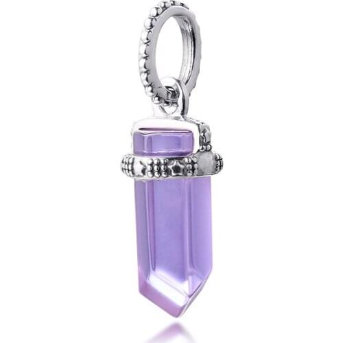 2021 New Valentine Fit Pandora Bracelets Charms Purple Amulet Dangle 925 Sterling Silver Original Beads for Women DIY Jewelry