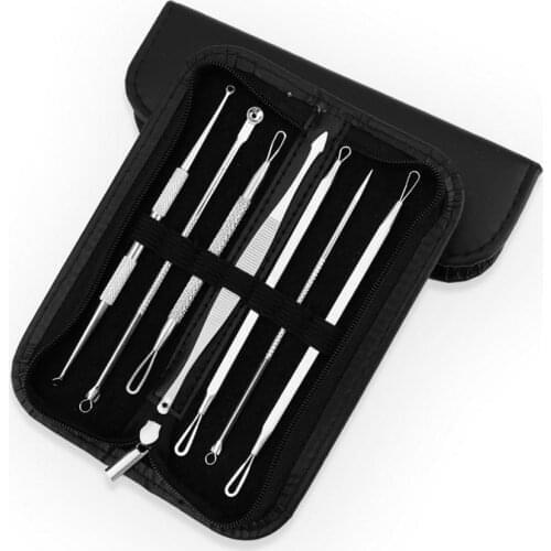 50set 7Pcs Blackhead Acne Remover Tool Stainless Steel Comedone Pimple Blemish Extractor Skin Care Tools