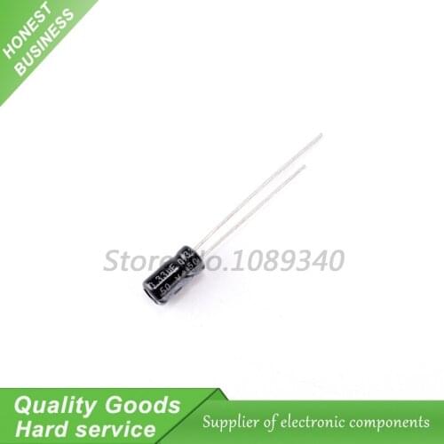 50PCS 50V0.33UF 5*11mm 0.33UF 50V 5*11 Aluminum electrolytic capacitor