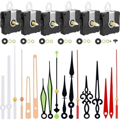 6PCS DIY Wall Quartz Clock Movement Mechanism Clock Mechanism Replacement Sets for Repair Clock Parts Tool