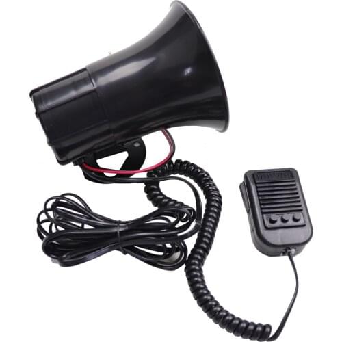 YHAAVALE Power 100W 12V 3 Sound Car Police Siren Speaker Fire Horn Alarm PA System With MIC