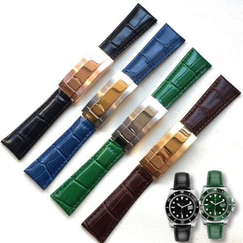 Watch Bracelet For Rolex DAYTONA SUBMARINER GMT Yacht-Master Folding Buckle Leather Men Strap Watch Accessories Watch Band Belt