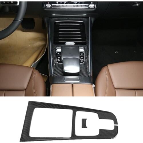 For Mercedes Benz GLA Class H247 2020-2021 Carbon Fiber Style Central Gear Shift Water Cup Holder Panel Cover Trim