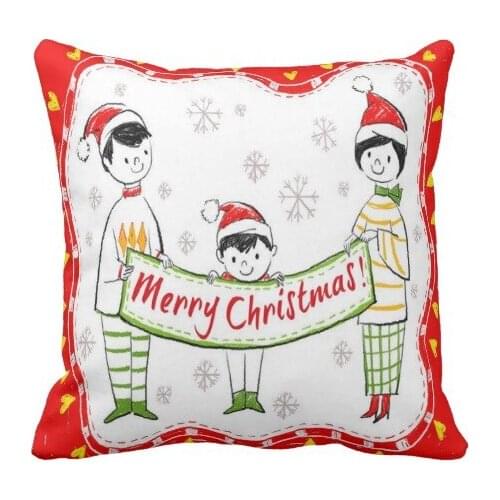 5 size Drawing Colorful Merry Christmas Pillow Case Sofa Waist Throw Cushion Cover Home Decor Happy Festival 9 style