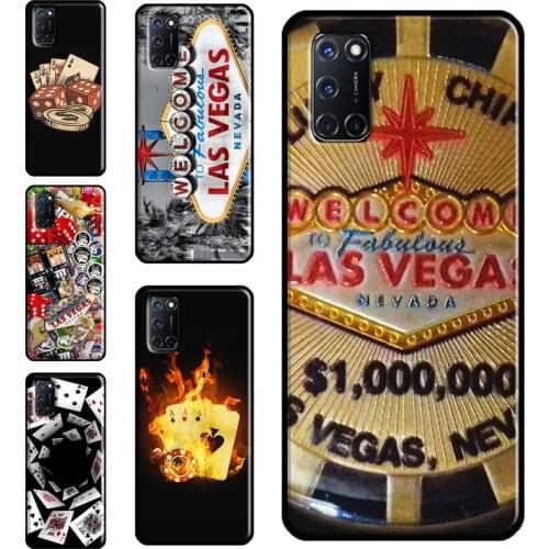 Las Vegas Casino Poker Case For OPPO A9 A5 A53 A31 2020 A52 A72 A15 A83 A91 A93 A5S Find X3 Pro Reno 2 Z Funda